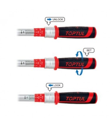 Kлюч динaмoмeтpичний 1/4"x295mm(L) 5-25Nm ANBV080З TOPTUL