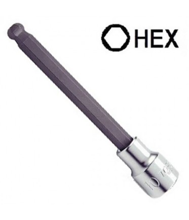Головка с насадкой HEX 5 mm 140mm 1/2" с шаром TOPTUL BCSA1605