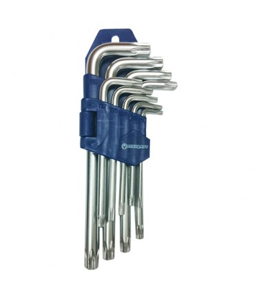 Набор Г-обр. ключей 9ед. TORX с отверстием TKS0901 STANDART