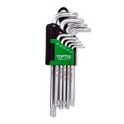 Набор Г-обр. ключей TORX T10-T50 9ед. длинных с отв. и шаром GAAL0925 TOPTUL