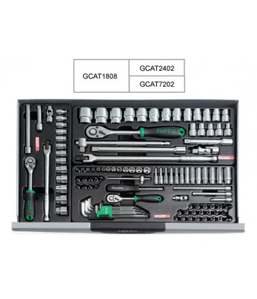 Тележка с инструментом 7секций 305ед. (Pro-Plus) красная GCAJ305R TOPTUL