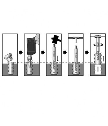 Набор экстракторов (7/64", 9/64", 5/32", 1/4", 19/64") JGAW0502 TOPTUL
