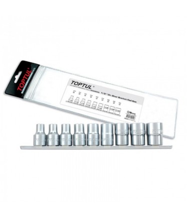 Набор головок TORX 1/2" E10-E24 9ед.(звезда Давида) TOPTUL GAAG0901