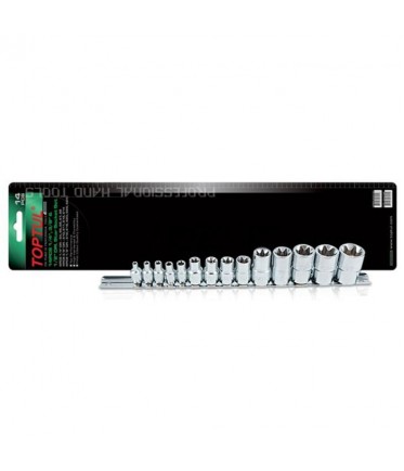 Набор головок TORX 1/4"-1/2" E4-E24 14ед. звезда Давида TOPTUL GAAR1402