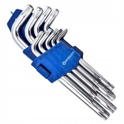 Набор Г-обр. ключей 9ед. TORX с отверстием TKS0901 STANDART