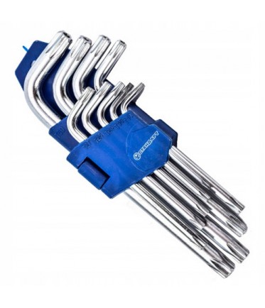 Набор Г-обр. ключей 9ед. TORX с отверстием TKS0901 STANDART