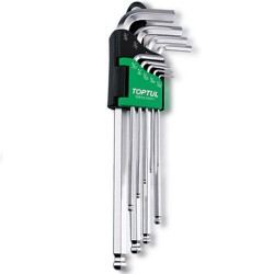 Набор дюймовых Г-обр.шестигранников с шаром 1/16"-3/8" 9ед. GBAL0901 TOPTUL