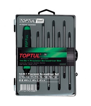 Набор отверток (T6-T25,PH,SL) 14 в 1 GAAW0804 TOPTUL