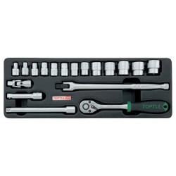 Набор инструмента комбинированный 3/8" GCAT1808 TOPTUL