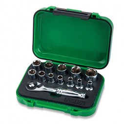 Набор инструмента 1/4" 13ед. головки с трещоткой TOPTUL GABW1301