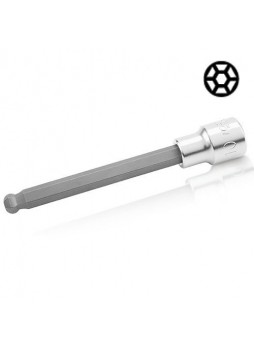 Головка с насадкой HEX 8 mm 140mm 1/2" с шаром TOPTUL BCSA1608