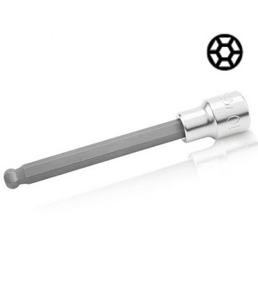 Головка с насадкой HEX 8 mm 140mm 1/2" с шаром TOPTUL BCSA1608