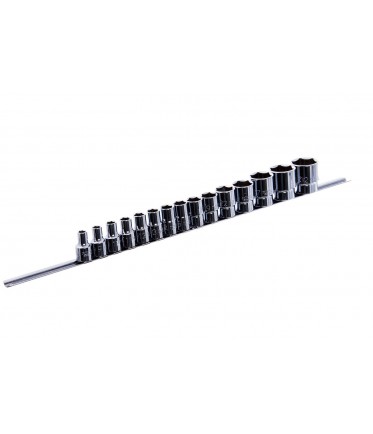 Набор головок 1/2" 15ед. 8~15,17,19,22,24,27,30,32мм (на планке) TOPTUL GAAQ1603U