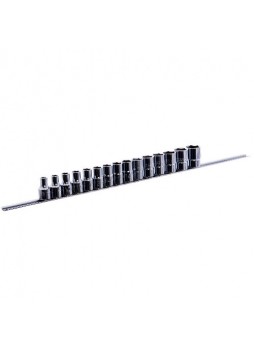 Набор головок 1/2" 15ед. 8~19,21,22,24мм (на планке) TOPTUL GAAQ1602U