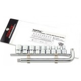 Набор головок 1/2" 8-22мм на планке + Г-обр. вороток TOPTUL GAAG1007
