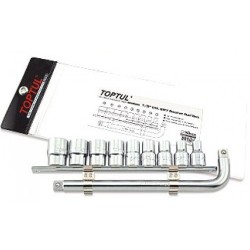 Набор головок 1/2" 8-22мм на планке + Г-обр. вороток TOPTUL GAAG1007