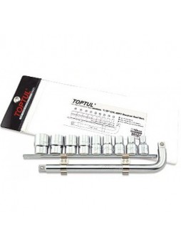 Набор головок 1/2" 8-22мм на планке + Г-обр. вороток TOPTUL GAAG1007