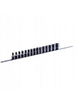 Набор головок 12-гранных 1/2" 15ед. 8~19,21,22,24мм (на планке) TOPTUL GAAQ1602U-12