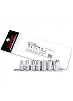 Набор головок TORX 1/2" E10-E24 7ед.(звезда Давида) TOPTUL GAAG0704