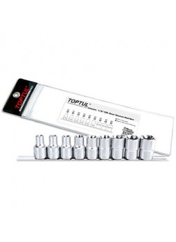 Набор головок TORX 1/2" E10-E24 9ед.(звезда Давида) TOPTUL GAAG0901