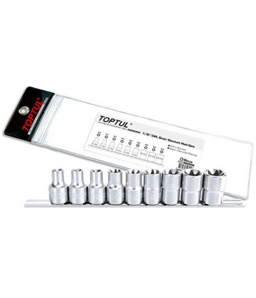 Набор головок TORX 1/2" E10-E24 9ед.(звезда Давида) TOPTUL GAAG0901