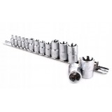 Набор головок TORX 1/4"-1/2" E4-E24 14ед. звезда Давида TOPTUL GAAR1402