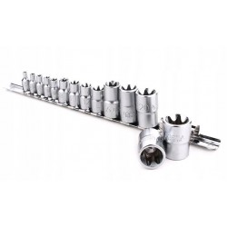 Набор головок TORX 1/4"-1/2" E4-E24 14ед. звезда Давида TOPTUL GAAR1402