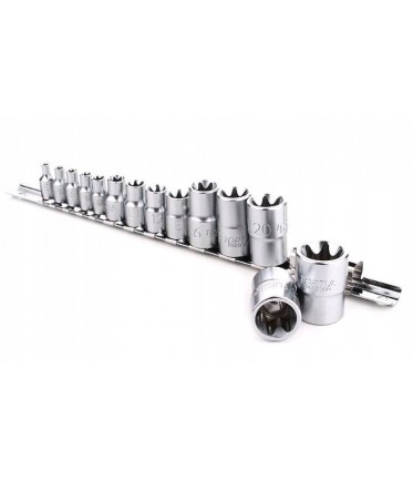 Набор головок TORX 1/4"-1/2" E4-E24 14ед. звезда Давида TOPTUL GAAR1402