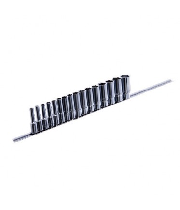 Набор головок длинных 1/2" 15ед. 8~19,21,22,24мм (на планке) TOPTUL GAAQ1606U