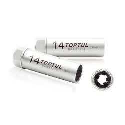 Свечная головка 14мм 3/8" 12 гр. L-90мм TOPTUL BSBA1214S