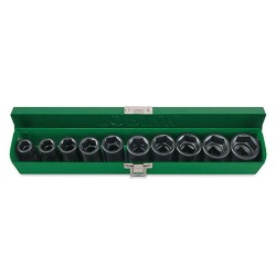 Haбіp гoлoвoк удapниx дюймoвиx 1/2" 7/16-1" 10 oд. GEAD1001 TOPTUL