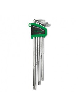 Набор ключей Г-обр. TORX T10-T50 9ед. супердлинных с отверстием (GAAL0919) TOPTUL GSN-09ET